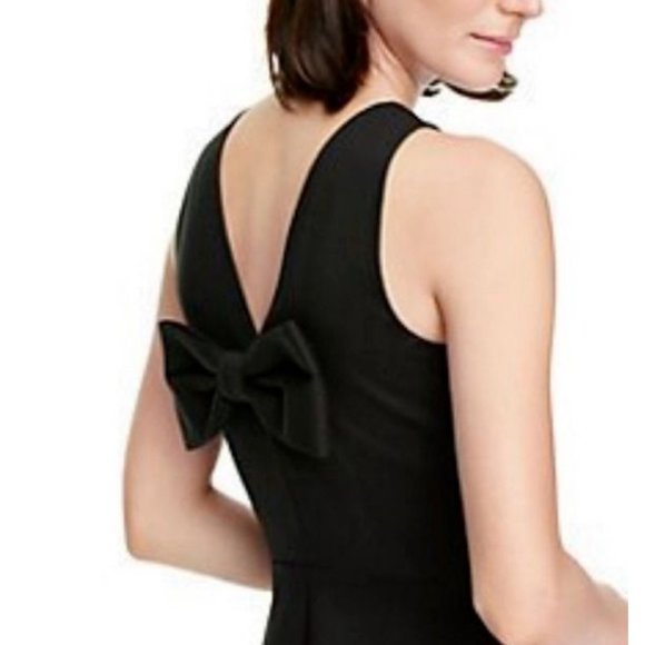 Kate Spade Dress 4 Black A Line Bow Back Stretch Pockets Career Church $289 - Picture 8 of 12